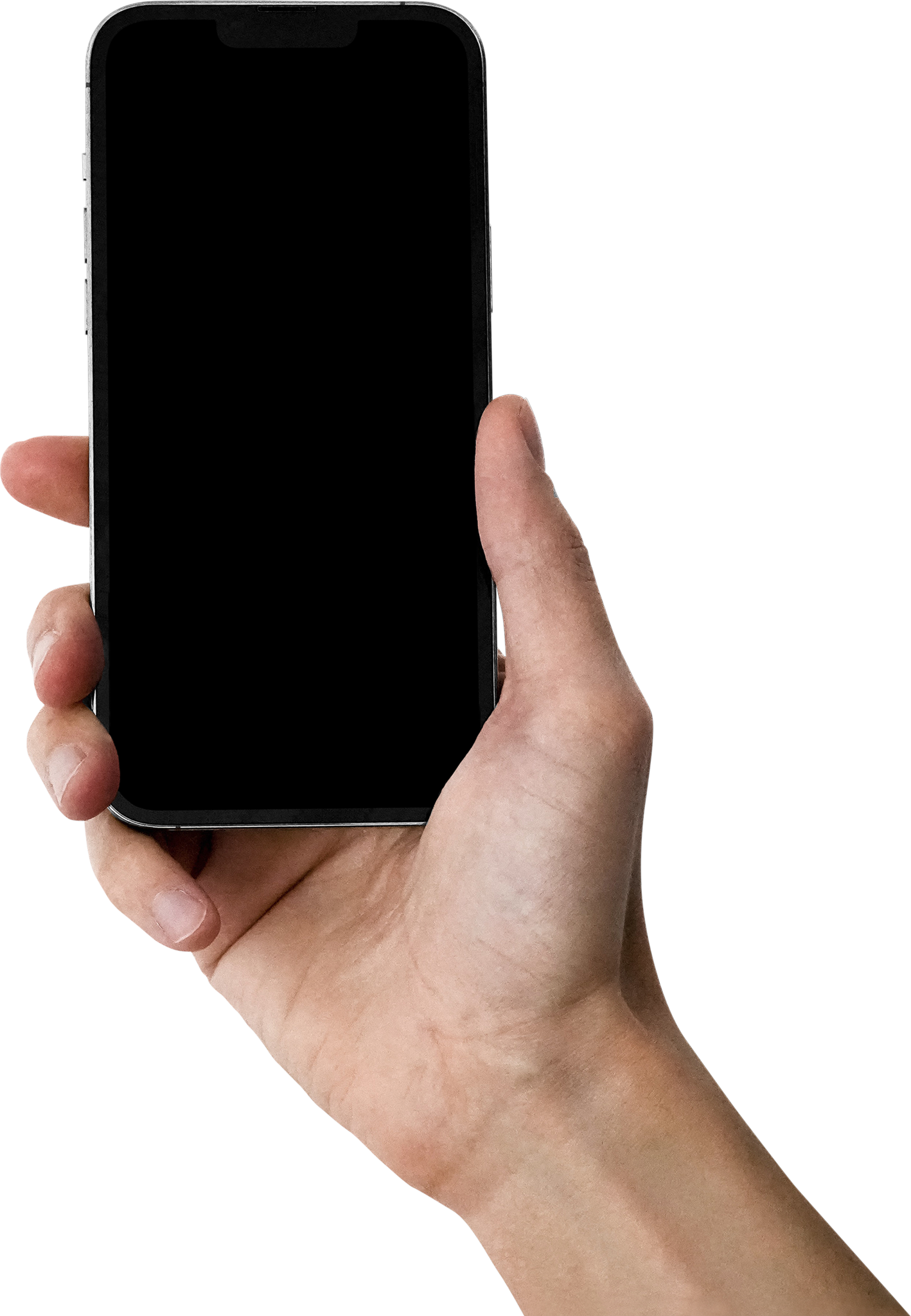 A hand holding a phone